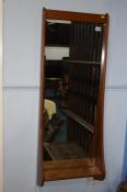 Teak framed rectangular mirror, 107 x 40cm. Contactless collection is strictly by appointment on