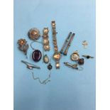 Assorted filigree jewellery, a Ruskin brooch etc. Contactless collection is strictly by