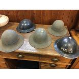 Collection of five tin helmets. Contactless collection is strictly by appointment on Thursday,