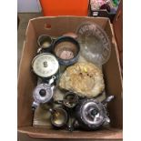 Assorted silver plate, Royal Doulton planter etc. Contactless collection is strictly by