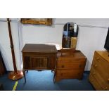 Oak dressing chest and gramophone cabinet. Contactless collection is strictly by appointment on