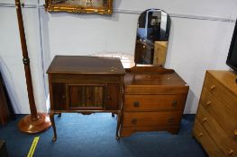 Oak dressing chest and gramophone cabinet. Contactless collection is strictly by appointment on