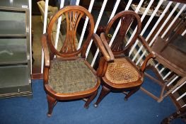 Pair of ships cane seated armchairs. Contactless collection is strictly by appointment on