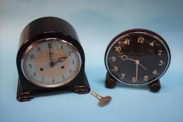 A Smiths Bakelite clock and an oak clock. Contactless collection is strictly by appointment on