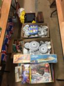 Three boxes assorted games, dinner china etc. Contactless collection is strictly by appointment on