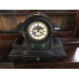 Victorian slate eight day mantel clock, 49 wide x 38cm height. Contactless collection is strictly by