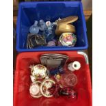 Assorted studio glass, Maling biscuit barrel etc. Contactless collection is strictly by