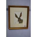 Dawn Barker, watercolour, signed, 'Brown Hare', 19 x 14cm. Contactless collection is strictly by
