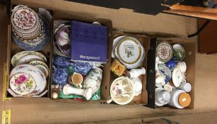 Four boxes of assorted china, including Ringtons. Contactless collection is strictly by