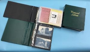 Various postcards, Worksop ephemera etc., in three folders. Contactless collection is strictly by