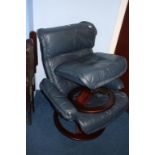 Grey swivel chair and footstool. Contactless collection is strictly by appointment on Thursday,