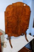 Walnut folding fire screen. Contactless collection is strictly by appointment on Thursday, Friday