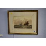 William Thomas Nichol Boyce, (1857-1911), watercolour, signed, dated 1901, 'Vessels at sea',