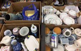 Four boxes assorted china, Hornsea, Johnson Bros etc. Contactless collection is strictly by