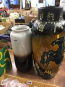 Two West German vases. Contactless collection is strictly by appointment on Thursday, Friday and