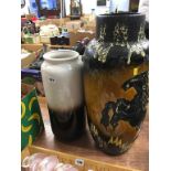 Two West German vases. Contactless collection is strictly by appointment on Thursday, Friday and