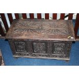 Oak carved blanket box. Contactless collection is strictly by appointment on Thursday, Friday and