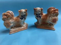 Pair of Staffordshire Pekinese dogs. Contactless collection is strictly by appointment on