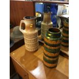 Two West German vases. Contactless collection is strictly by appointment on Thursday, Friday and