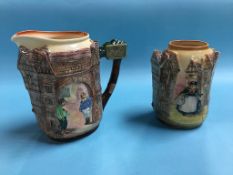 A Royal Doulton series ware Pickwick paper, Bleak house water jug D6394 and a vase D5864 (2).