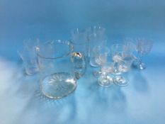 A quantity of etched glassware. Contactless collection is strictly by appointment on Thursday,