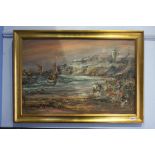 F. Burke, oil, signed, dated **94, 'Cullercoats Bay', 49 x 76cm. Contactless collection is