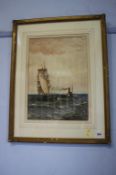 William Thomas Nichol Boyce, (1857-1911), watercolour, signed, dated 1905, 'Sailing ship and