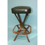 A 1950s metalwork stool, with green top. Contactless collection is strictly by appointment on