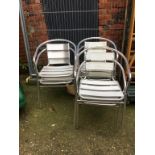 Set of six aluminium chairs. Contactless collection is strictly by appointment on Thursday, Friday