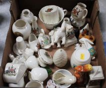 Quantity of crested china. Contactless collection is strictly by appointment on Thursday, Friday and