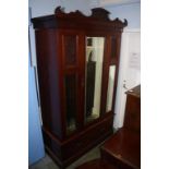 An Edwardian mirror door wardrobe. Contactless collection is strictly by appointment on Thursday,