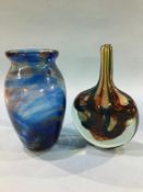 A Mdina cased glass vase and a Hartley Wood glass vase (2)