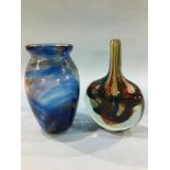 A Mdina cased glass vase and a Hartley Wood glass vase (2)