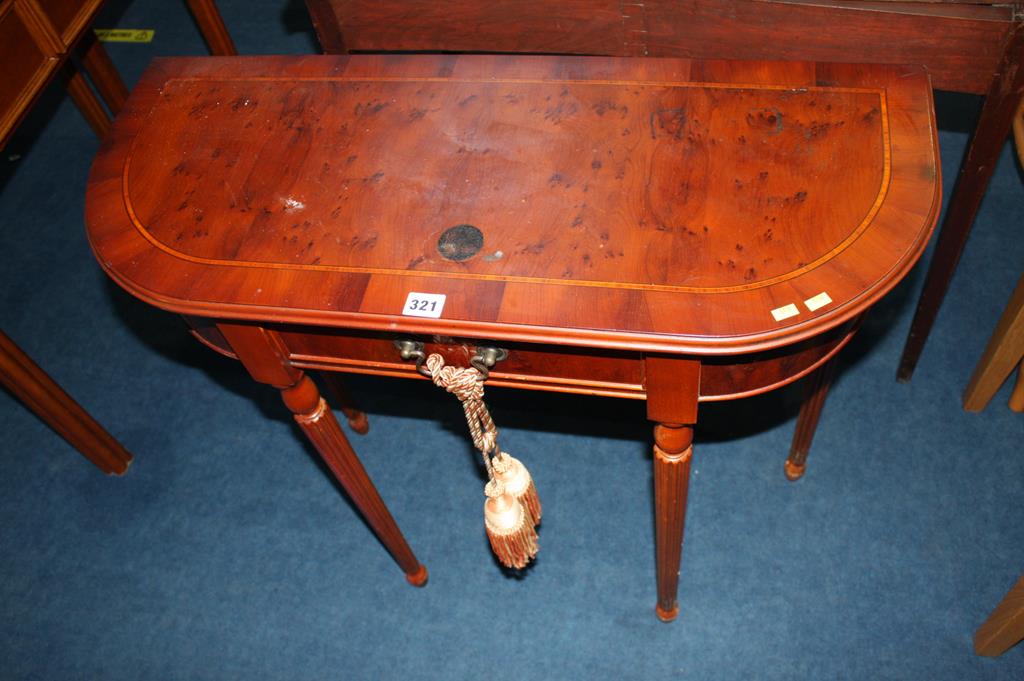 Yew wood side table