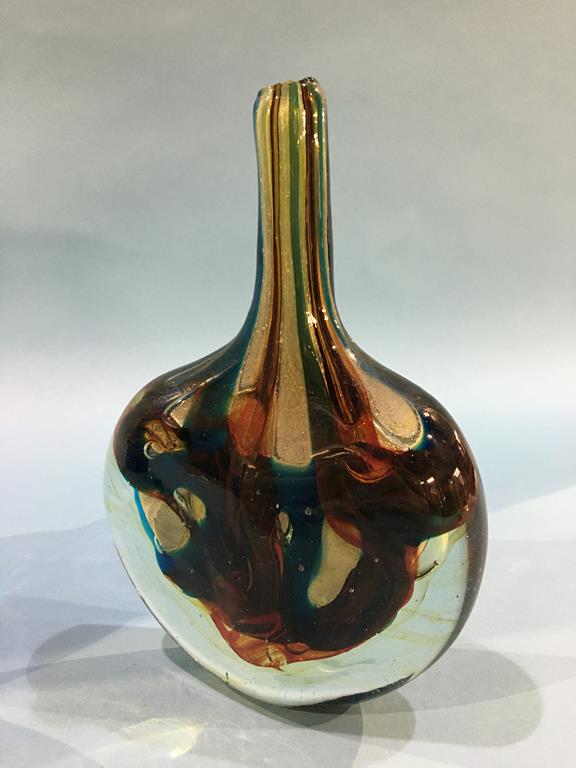 A Mdina cased glass vase and a Hartley Wood glass vase (2) - Image 3 of 3