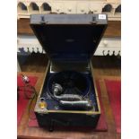 A Gilbert table top wind up gramophone