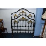 A Victorian brass and metalwork three quarter bed frame, 122cm wide