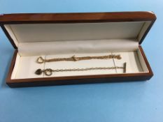 A 9ct gold bracelet and necklace, weight 5.9 grams