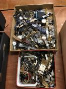 Two boxes of watches (spares and repairs)