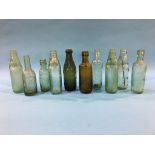 Ten glass advertising bottles to include; W. Conway Ltd, Cleethorpes, Harston and Co., Harrogate,