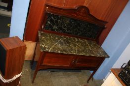 An Edwardian mahogany marble back and top washstand, 122cm wide