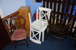 Mirror, narrow chest and various chairs