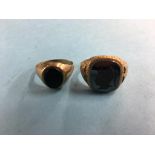 Two 9ct gold signet rings, total weight 6.7 grams