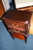 A reproduction mahogany two drawer chest, 44cm wide