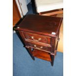 A reproduction mahogany two drawer chest, 44cm wide