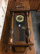 Walnut cased wall clock