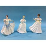 Three Royal Doulton figures, 'Kathleen', 'Denise' and 'Lindsay'