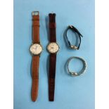 Two ladies and two gents 9ct gold wrist watches