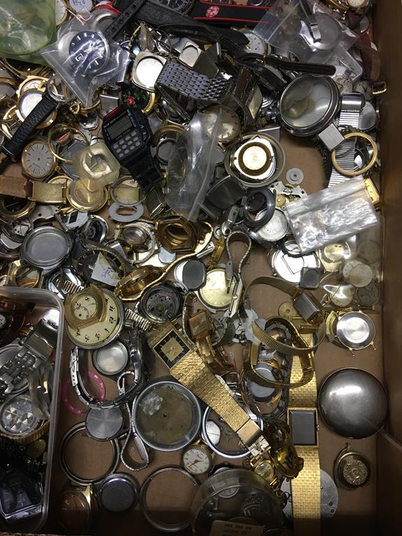 A large tray of assorted watch parts (spares and repairs) - Image 2 of 2