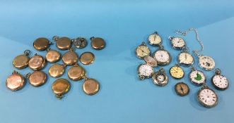 A box of gold plated pocket watches and cases and a quantity of pocket watches